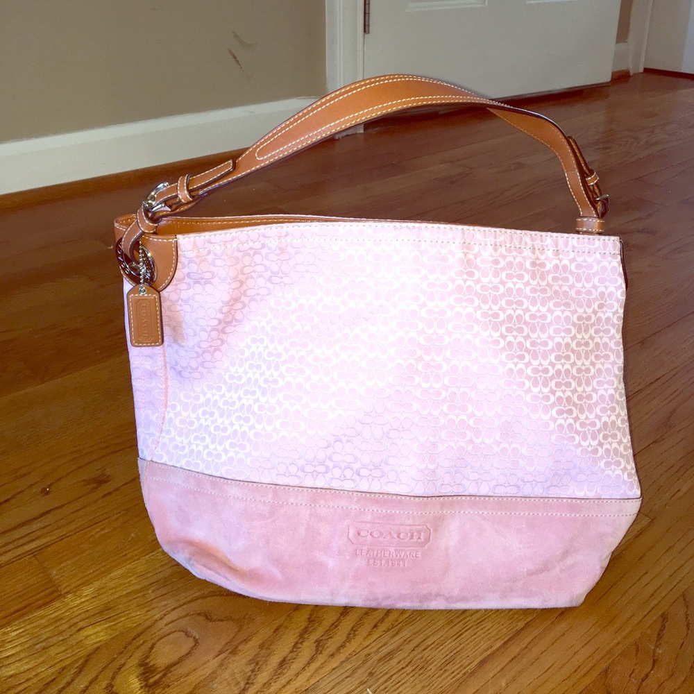 Pink coach shoulder bag